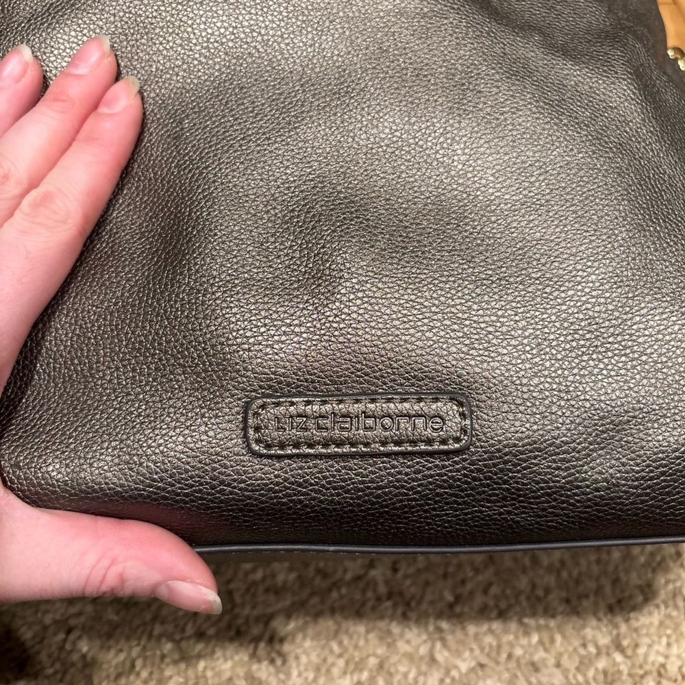 Liz Claiborne Metallic Leather Shoulder Bag